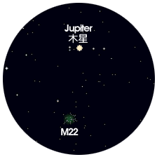 木星とM22(望遠鏡)