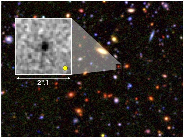 大質量銀河の候補が選び出された領域 大質量銀河の候補が選び出された領域