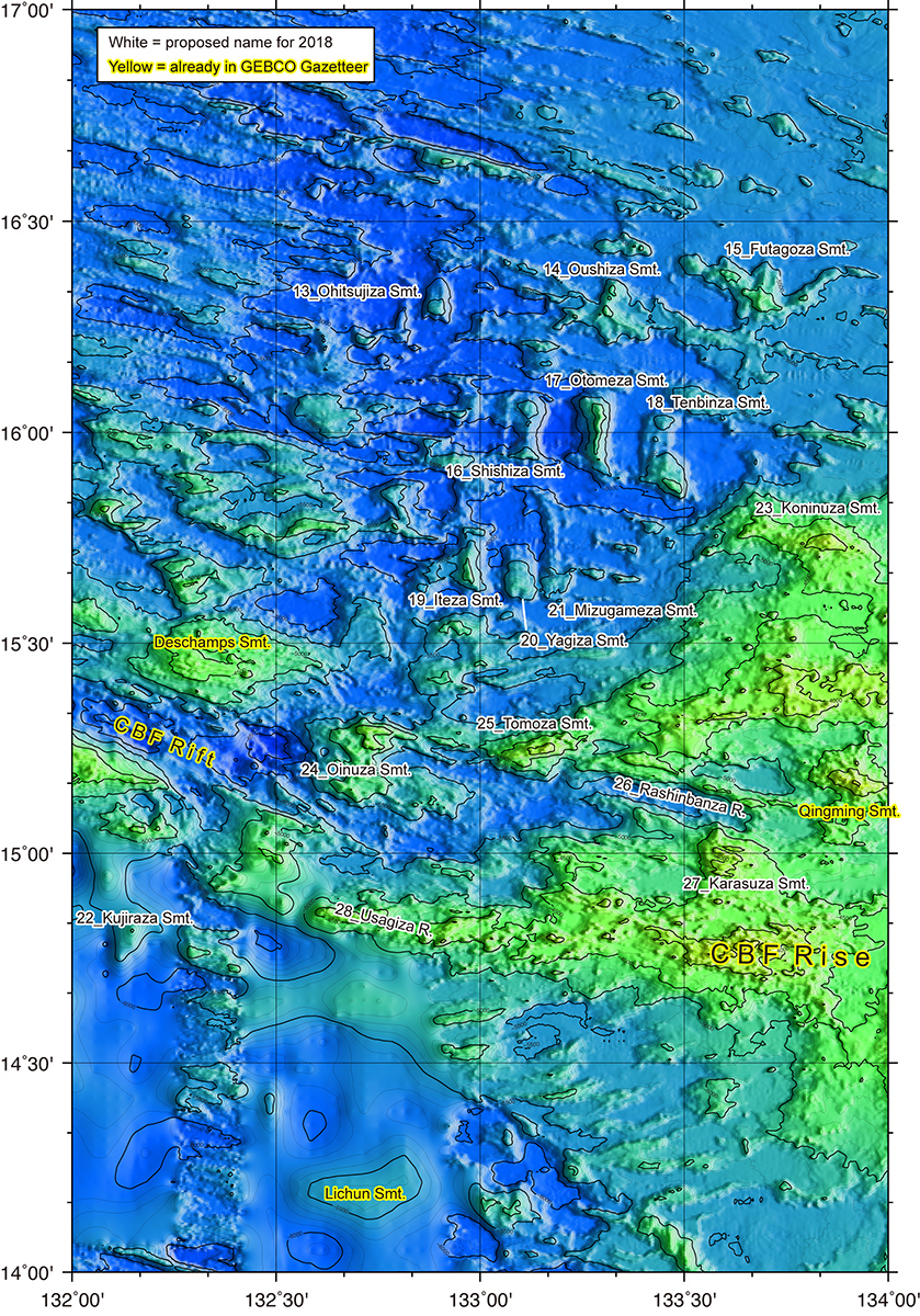 海底地形名と位置 海底地形名と位置