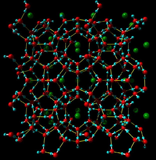 ガスハイドレートの結晶モデル ガスハイドレートの結晶モデル