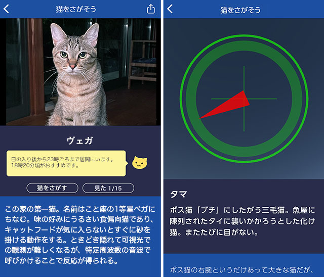 「星空ニャビ」画面