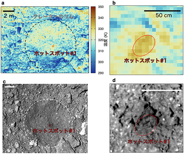 中心にホットスポットが見つかったクレーター 中心にホットスポットが見つかったクレーター