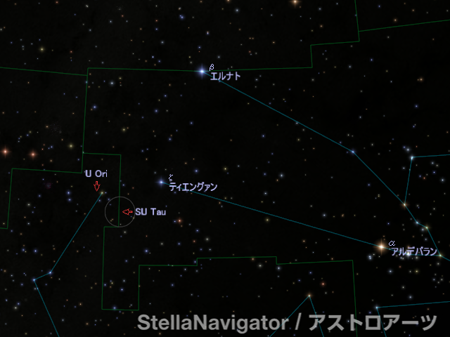 おうし座SU周辺の星図