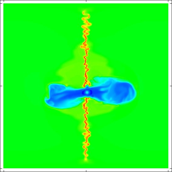 分子雲の断面のシミュレーション画像