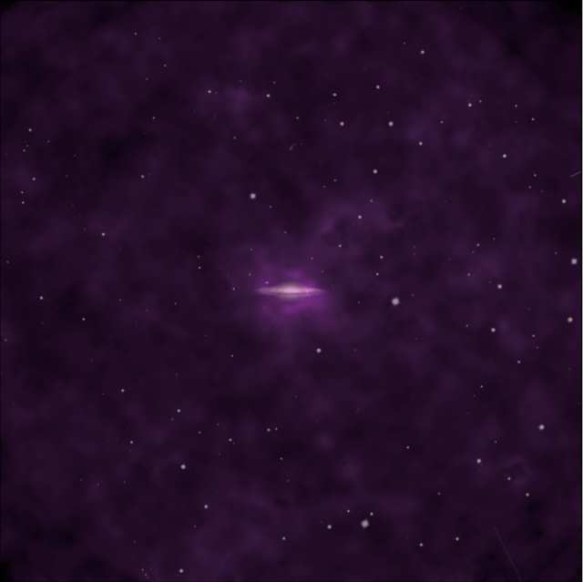 銀河周囲のX線放射を示したイラスト