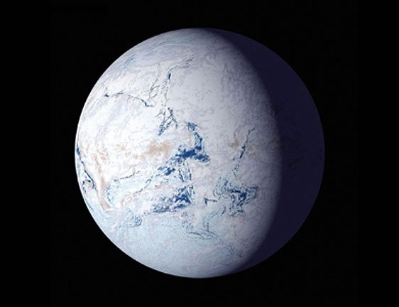 全球凍結した地球の想像図