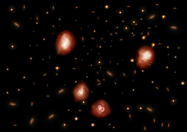 110億年以上過去の宇宙に存在する巨大銀河の想像図