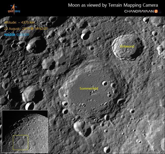 チャンドラヤーン2号が撮影した月面