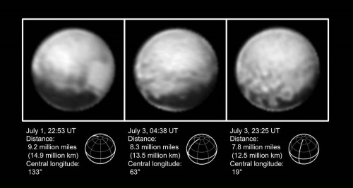 冥王星の白黒画像