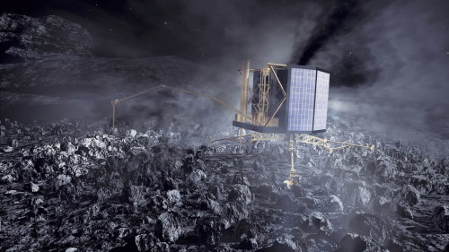 チュリュモフ・ゲラシメンコ彗星上の探査機「フィラエ」の想像図