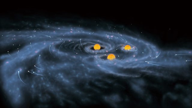 ブラックホールの種となる大質量星形成の想像図
