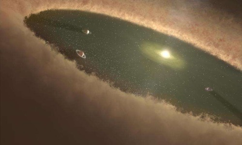 若い恒星星系の想像図