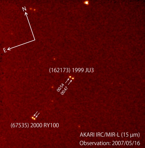 「あかり」がとらえた小惑星1999 JU3