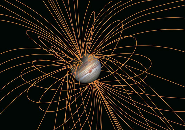 ガス惑星の磁場分布のイメージ図
