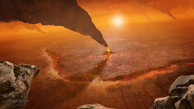 金星の火山の想像図