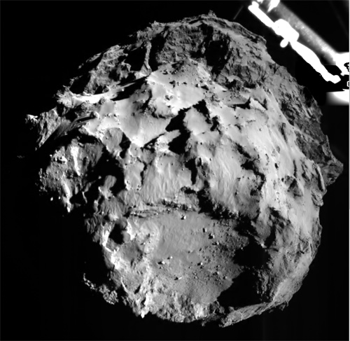 地表到達直前にフィラエが撮影した彗星