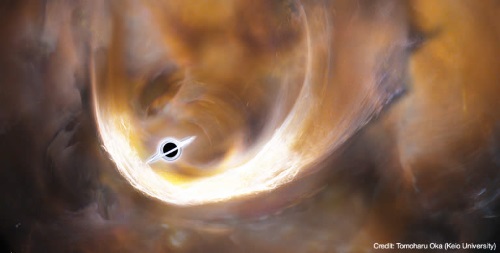天の川銀河内で2番目に大きなブラックホールの想像図