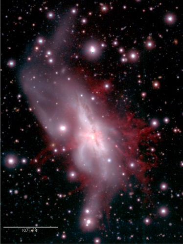 NGC 6240の擬似カラー画像