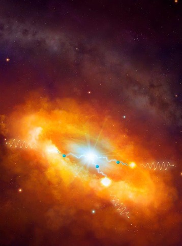 天の川銀河の中心を取り囲む巨大分子雲のイラスト