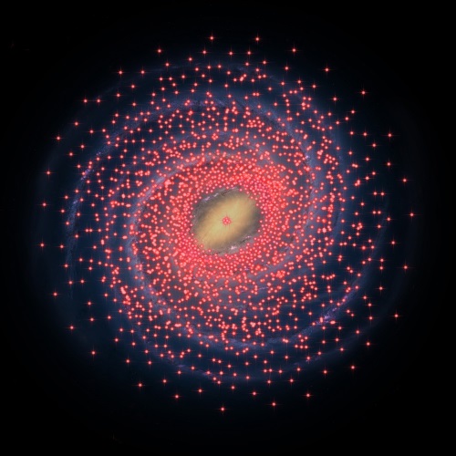 天の川銀河の若い星の分布（模式図）