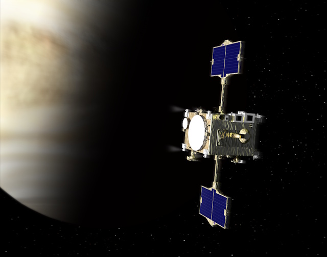 「あかつき」の金星周回軌道投入の想像図