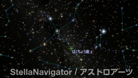 はくちょう座χ周辺の星図 はくちょう座χ周辺の星図