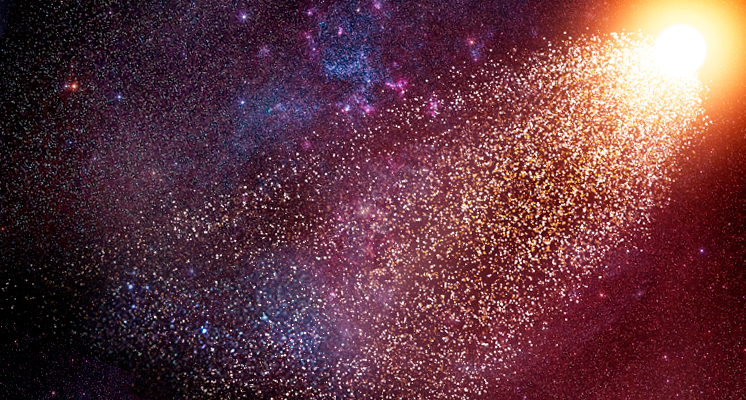 大マゼラン雲内の活発な星生成領域から逃げ出す暴走星の想像図