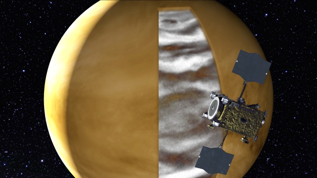 「あかつき」による金星の夜面観測のイメージ図
