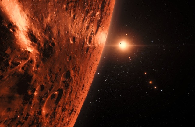 TRAPPIST-1惑星系の想像図
