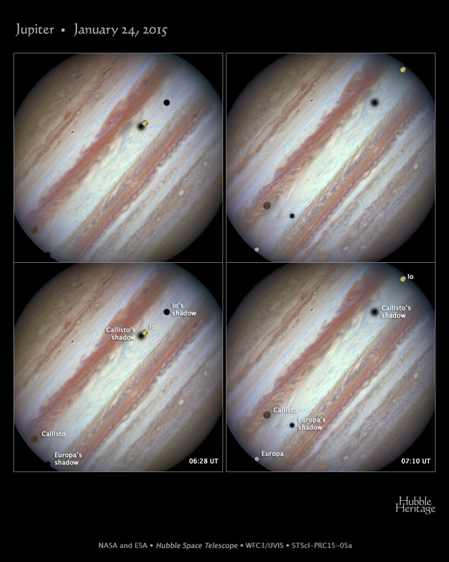 ガリレオ衛星の木星面通過