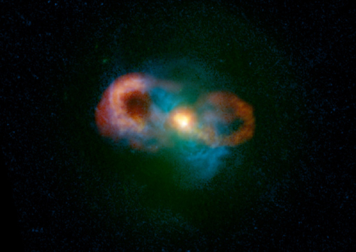 ティーカップ銀河の擬似カラー画像