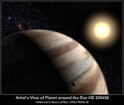 大気の見つかった惑星とその親星のイラスト