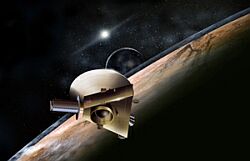 （冥王星を調査する探査機の想像図）