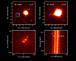 （すばるが撮影した褐色矮星連星系 HD 130948B, C の写真）