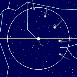 ニート彗星（C/2002 V1）の位置を示した図