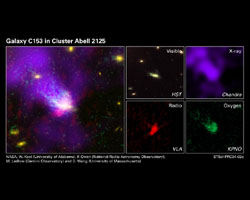 （銀河団Abell 2125と銀河C153の画像）