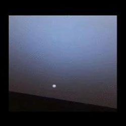 （オポチュニィテーによる火星の日没の画像）