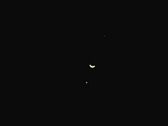 （檜山憲治氏撮影の月と金星、木星の写真）