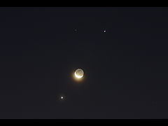 （hiyo氏撮影の月と金星、木星の写真）