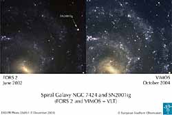 （NGC 7424とSN 2001igの画像）