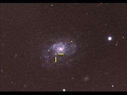 （すばる望遠鏡による超新星 SN 2003jd と、その母銀河 MCG-01-59-21）