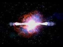 （スイフト衛星によって観測された爆発を数回繰り返すブラックホールのシミュレーション動画の一部