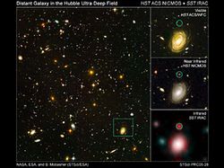 （ハッブル宇宙望遠鏡とスピッツァー宇宙望遠鏡が発見した「HUDF-JD2」銀河）