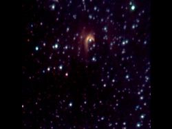 （2000年ジェミニ北望遠鏡が捉えたIRS-8の拡大カラー画像）