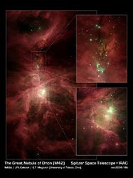 （スピッツァーによるオリオン座大星雲の画像