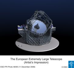 （超巨大望遠鏡（Extremely Large Telescope）の想像図）