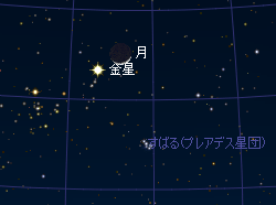 （金星、月、M45の接近）