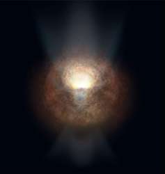 （ESO 005-G004の中心核にある巨大ブラックホール周囲の想像図）