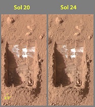 （6月15日（左）と18日（右）にとらえた土壌の画像）