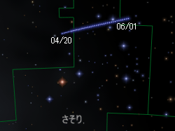 （小惑星「かぐや（10880 Kaguya）」の周辺星図